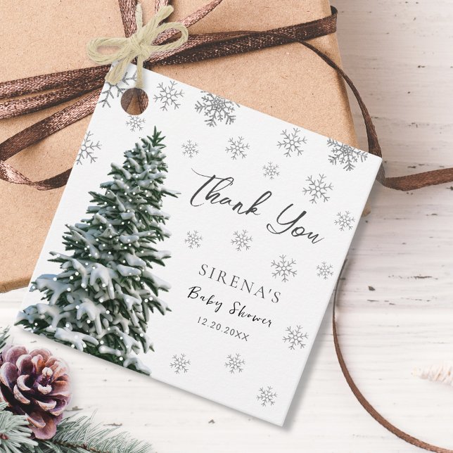 Étiquettes Cadeau Il fait froid dehors | Baby shower de l'arbre d'hi (Créateur téléchargé)