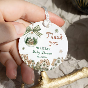 Étiquettes Cadeau Il faut un village Baby shower d'hiver Merci