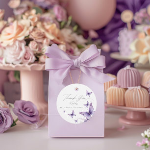Étiquettes Cadeau Il me donne des papillons violets : Baby Shower po