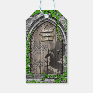 Étiquettes-cadeau Il y a Dragons King Arthur Medieval Dragon Door