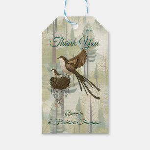 Étiquettes-cadeau Illustration artistique d'oiseaux simplistes de st