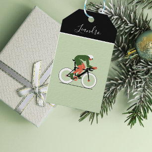 Étiquettes-cadeau Illustration Cycliste Vélo Vélo Équitation Nom des