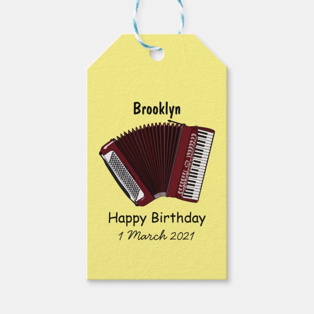 Étiquettes-cadeau Illustration d'accordion (Devant)