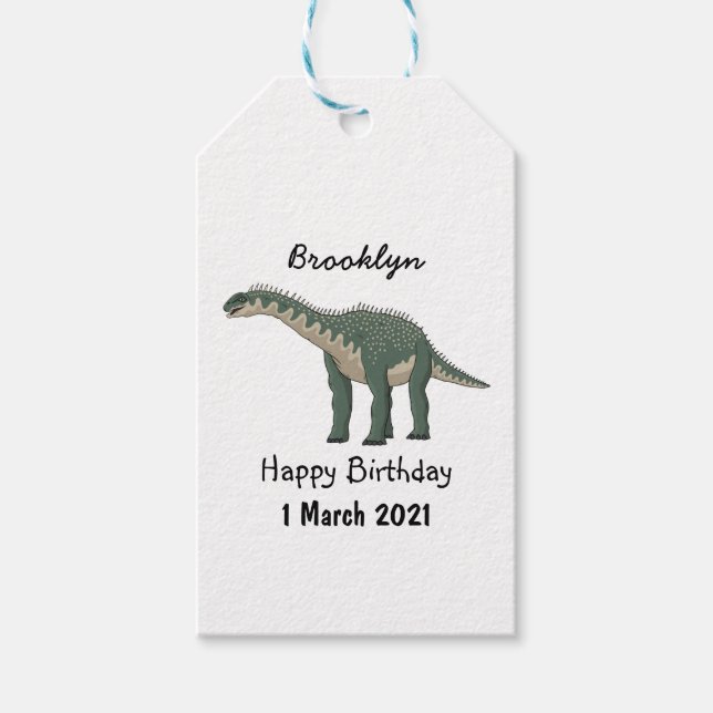 Étiquettes-cadeau Illustration de Barapasaurus (Devant)