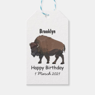 Étiquettes-cadeau Illustration de bison