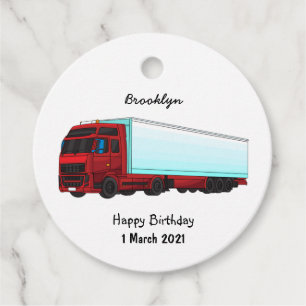 Étiquettes Cadeau Illustration de camion roumain