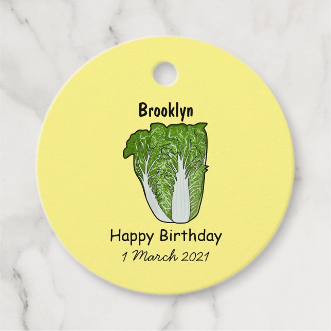 Étiquettes Cadeau Illustration de chou chinois (Devant)