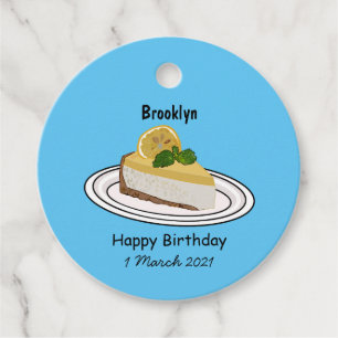 Étiquettes Cadeau Illustration de citron cheesecake