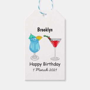 Étiquettes-cadeau Illustration de cocktail