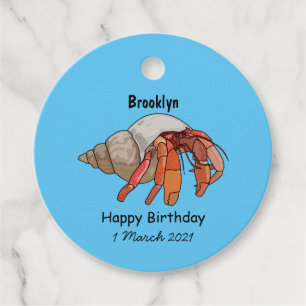 Étiquettes Cadeau Illustration de crabe ermite
