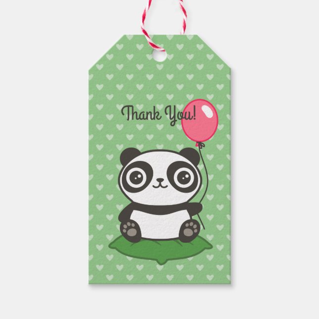 Étiquettes-cadeau Illustration de Cute Panda (Devant)