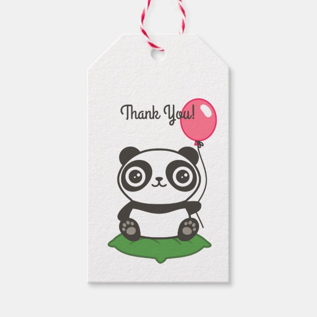Étiquettes-cadeau Illustration de Cute Panda (Devant)