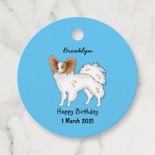 Étiquettes Cadeau Illustration de dessin pour chien de Papillon