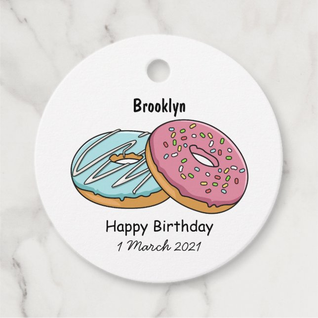 Étiquettes Cadeau Illustration de Donut (Devant)