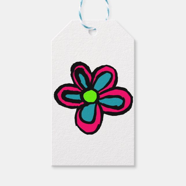 Étiquettes-cadeau illustration de fleur (Devant)