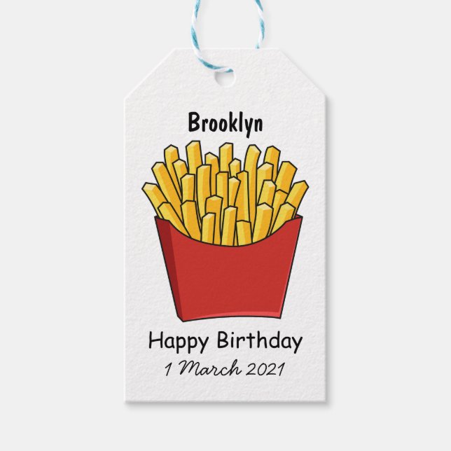 Étiquettes-cadeau Illustration de frites (Devant)