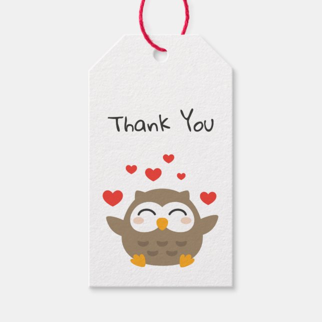 Étiquettes-cadeau Illustration de I Owl You (Devant)