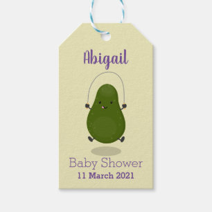 Étiquettes-cadeau Illustration de la corde à sauter à l'avocat migno