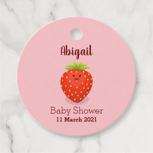 Étiquettes Cadeau Illustration de la fraise Cute kawaii