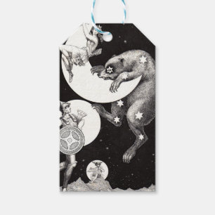 Étiquettes-cadeau Illustration de la nuit du dieu de l'univers du ci