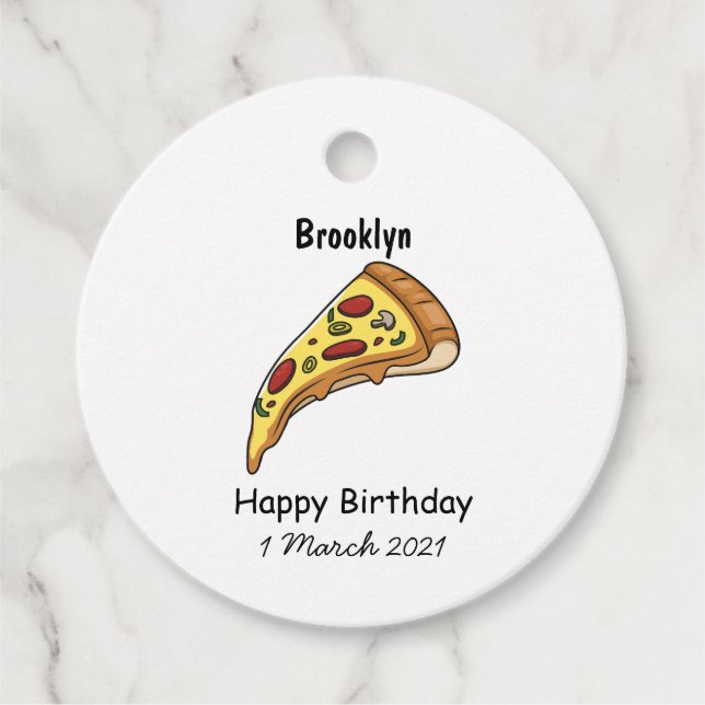 Étiquettes Cadeau Illustration de la pizza (Devant)