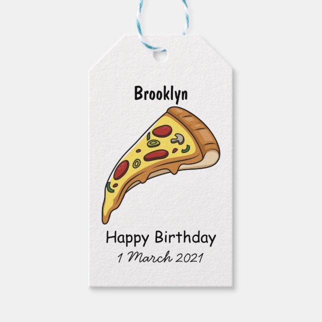 Étiquettes-cadeau Illustration de la pizza (Devant)
