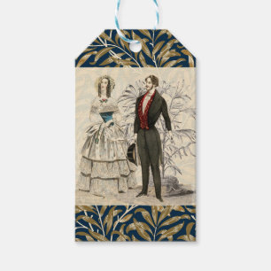 Étiquettes-cadeau Illustration de mariage victorien vintage 1844