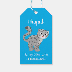 Étiquettes-cadeau Illustration de mignon léopard des neiges