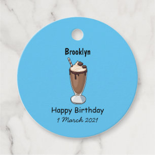 Étiquettes Cadeau Illustration de milk-shake au chocolat