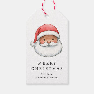 Étiquettes-cadeau Illustration de Père Noël mignon Joyeux Noël