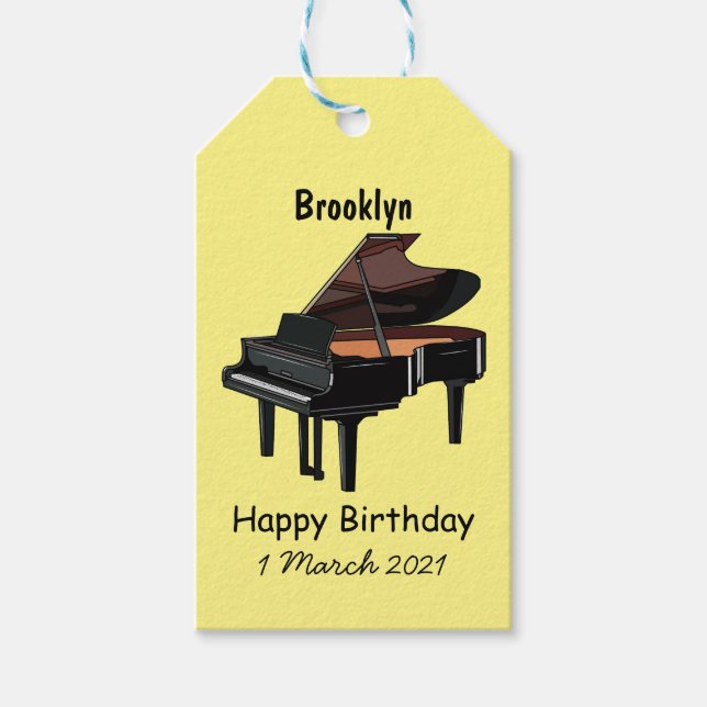 Étiquettes-cadeau Illustration de piano (Devant)