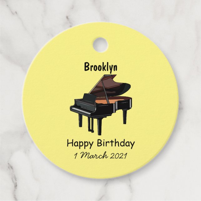 Étiquettes Cadeau Illustration de piano (Devant)