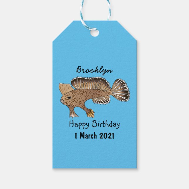 Étiquettes-cadeau Illustration de poisson à main (Devant)