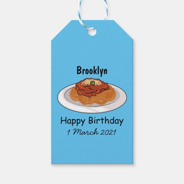 Étiquettes-cadeau Illustration de Spaghetti (Devant)