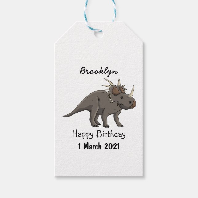 Étiquettes-cadeau Illustration de Styracosaurus (Devant)