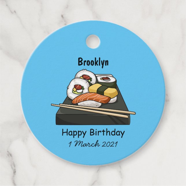 Étiquettes Cadeau Illustration de sushi (Devant)