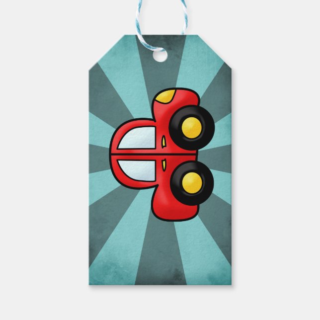 Étiquettes-cadeau Illustration de voiture (Devant)
