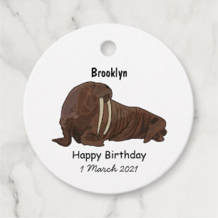 Étiquettes Cadeau Illustration de Walrus