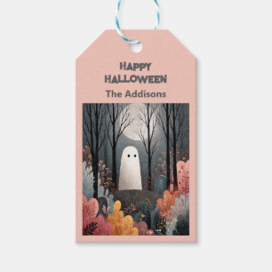 Étiquettes-cadeau Illustration d'Halloween sur fantôme mou