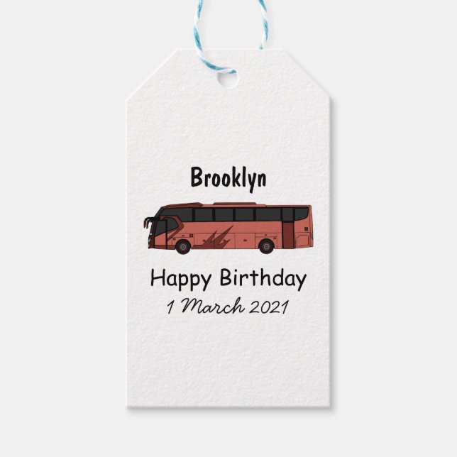 Étiquettes-cadeau Illustration du bus (Devant)
