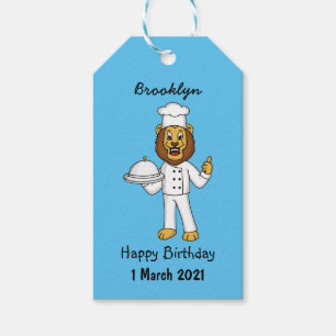 Étiquettes-cadeau Illustration du chef mignon lion