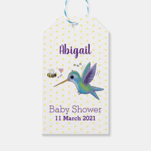 Étiquettes-cadeau Illustration d'un colibri d'abeilles
