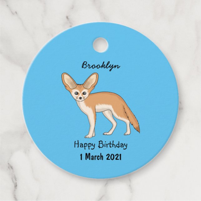 Étiquettes Cadeau Illustration Fennec fox (Devant)