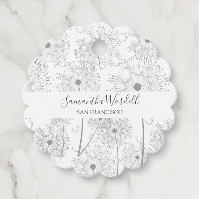 Étiquettes Cadeau Illustration Fleur délicate (Devant)