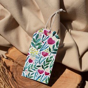 Étiquettes-cadeau Illustration florale botanique