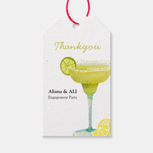 Étiquettes-cadeau Illustration Margarita Lime Mariée mexicaine Fiest (Devant)