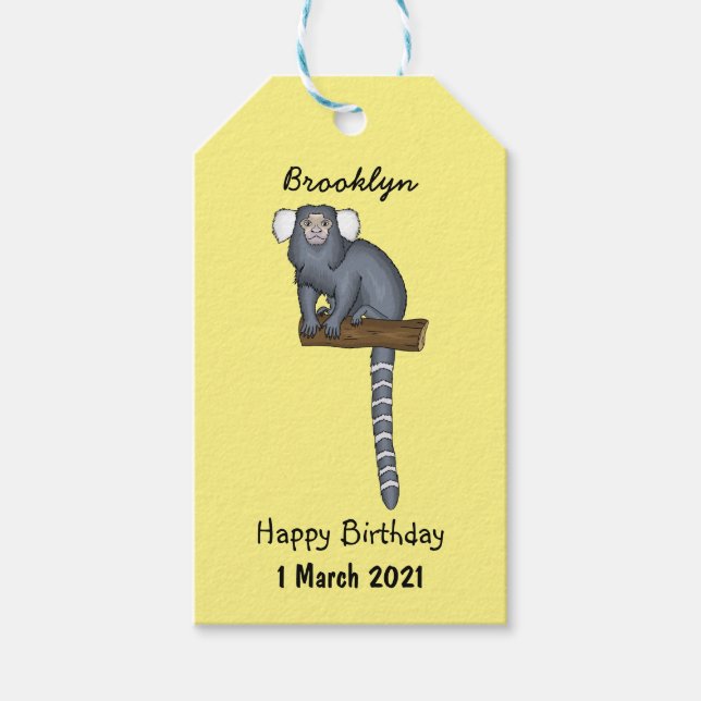 Étiquettes-cadeau Illustration marmoset commune (Devant)
