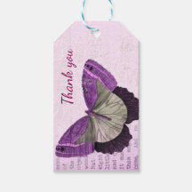 Illustration papillon rose vintage merci