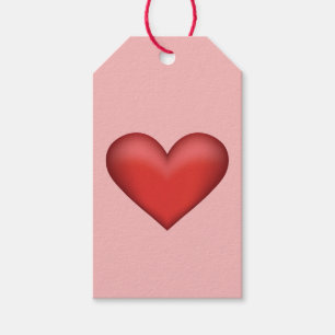 Étiquettes-cadeau Illustration Red Heart Sur L'Arrière - plan Rose