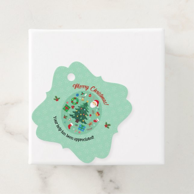 Étiquettes Cadeau Illustrations de Noël Fête de fin d'année (En situation)